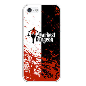 Чехол для iPhone 5/5S матовый с принтом Darkest Dungeon | DD | Black White Logo в городе Новоалтайск, Силикон | Область печати: задняя сторона чехла, без боковых панелей | Тематика изображения на принте: colour of madness | crimson court | darkest dungeon | game | logo | roguelike | shieldbreaker | the shieldbreaker | игра | лого | логотип | ролевая игра | темнейшее подземелье
