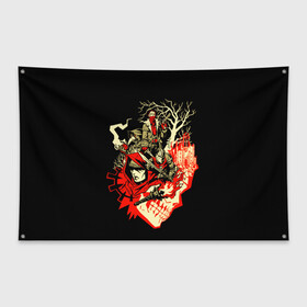 Флаг-баннер с принтом Darkest Dungeon - Темнейшее подземелье в городе Новоалтайск, 100% полиэстер | размер 67 х 109 см, плотность ткани — 95 г/м2; по краям флага есть четыре люверса для крепления | darkest dungeon | dd | rpg | the butchers circus | the colour of madness | the crimson court | the shieldbreaker | игры | подземелье | темнейшее подземелье