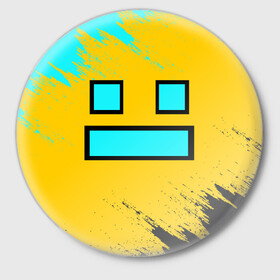 Значок с принтом GEOMETRY DASH SMILE БРЫЗГИ КРАСОК в городе Новоалтайск,  металл | круглая форма, металлическая застежка в виде булавки | Тематика изображения на принте: 2d | arcade | demon | game | geometry dash | levels | meltdown | robtop | smile | аркада | брызги | брызги красок | геометрический тире | демон | краски | раннер | смайлы | уровни | эмоции