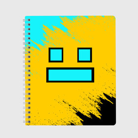 Тетрадь с принтом GEOMETRY DASH SMILE БРЫЗГИ КРАСОК в городе Новоалтайск, 100% бумага | 48 листов, плотность листов — 60 г/м2, плотность картонной обложки — 250 г/м2. Листы скреплены сбоку удобной пружинной спиралью. Уголки страниц и обложки скругленные. Цвет линий — светло-серый
 | 2d | arcade | demon | game | geometry dash | levels | meltdown | robtop | smile | аркада | брызги | брызги красок | геометрический тире | демон | краски | раннер | смайлы | уровни | эмоции