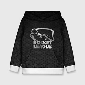 Детская толстовка 3D с принтом Rocket League Metal Logo в городе Новоалтайск, 100% полиэстер | двухслойный капюшон со шнурком для регулировки, мягкие манжеты на рукавах и по низу толстовки, спереди карман-кенгуру с мягким внутренним слоем | auto | avto | car | race | rocket league | авто | гонки | машина | рокет лига | тачка