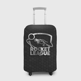 Чехол для чемодана 3D с принтом Rocket League Metal Logo в городе Новоалтайск, 86% полиэфир, 14% спандекс | двустороннее нанесение принта, прорези для ручек и колес | auto | avto | car | race | rocket league | авто | гонки | машина | рокет лига | тачка