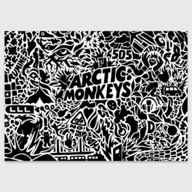 Поздравительная открытка с принтом Arctic monkeys Pattern в городе Новоалтайск, 100% бумага | плотность бумаги 280 г/м2, матовая, на обратной стороне линовка и место для марки
 | alternative | arctic monkeys | metall | music | rock | альтернатива | арктик монкейс | арктические обезьяны | металл | музыка | рок
