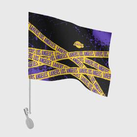 Флаг для автомобиля с принтом LAKERS LOGO БРЫЗГИ КРАСОК в городе Новоалтайск, 100% полиэстер | Размер: 30*21 см | america | basketball | kobe bryant | la | la lakers | lakers | lines | los angeles lakers | nba | usa | баскетбол | брызги | брызги красок | кобе брайант | краски | линии | лос анджелес лейкерс | нба | полосы | сша