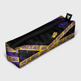 Пенал школьный 3D с принтом LAKERS LOGO БРЫЗГИ КРАСОК в городе Новоалтайск, 100% полиэстер | плотная ткань, застежка на молнии | Тематика изображения на принте: america | basketball | kobe bryant | la | la lakers | lakers | lines | los angeles lakers | nba | usa | баскетбол | брызги | брызги красок | кобе брайант | краски | линии | лос анджелес лейкерс | нба | полосы | сша