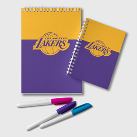 Блокнот с принтом LAKERS LINE HEXAGON SPORT в городе Новоалтайск, 100% бумага | 48 листов, плотность листов — 60 г/м2, плотность картонной обложки — 250 г/м2. Листы скреплены удобной пружинной спиралью. Цвет линий — светло-серый
 | Тематика изображения на принте: america | basketball | hexagon | kobe bryant | la | la lakers | lakers | los angeles lakers | nba | usa | баскетбол | гексагон | геометрия | кобе брайант | лос анджелес лейкерс | нба | соты | сша