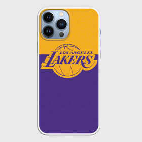 Чехол для iPhone 13 Pro Max с принтом LAKERS LINE HEXAGON SPORT в городе Новоалтайск,  |  | Тематика изображения на принте: america | basketball | hexagon | kobe bryant | la | la lakers | lakers | los angeles lakers | nba | usa | баскетбол | гексагон | геометрия | кобе брайант | лос анджелес лейкерс | нба | соты | сша