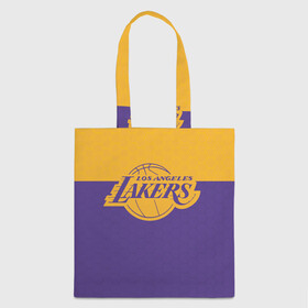 Шоппер 3D с принтом LAKERS LINE HEXAGON SPORT в городе Новоалтайск, 100% полиэстер | Плотность: 200 г/м2; Размер: 34×35 см; Высота лямок: 30 см | america | basketball | hexagon | kobe bryant | la | la lakers | lakers | los angeles lakers | nba | usa | баскетбол | гексагон | геометрия | кобе брайант | лос анджелес лейкерс | нба | соты | сша