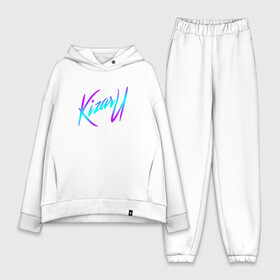 Женский костюм хлопок Oversize с принтом КИЗАРУ НЕОН ЛОГО KIZARU NEON LOGO в городе Новоалтайск,  |  | haunted family | kizaru | kizaru haunted family | neon | rap | russia | russian rap | кизару | неон | призраки | россия | русский реп | рэп | семья приведения | семья призраки | хаунтед фемили | хип хоп