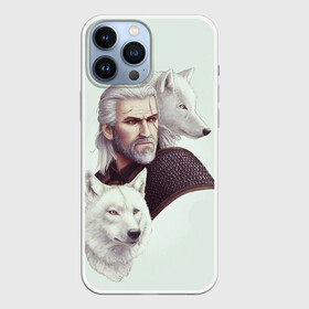 Чехол для iPhone 13 Pro Max с принтом Ведьмак и белые волки в городе Новоалтайск,  |  | Тематика изображения на принте: animals | beasts | blue background | game | movie | the witcher | the witcher and the wolves | top | video game | white wolves | witches | wolves | белые волки | ведьмак | ведьмак и волки | ведьмачек | видео игра | волки | волчки | гол