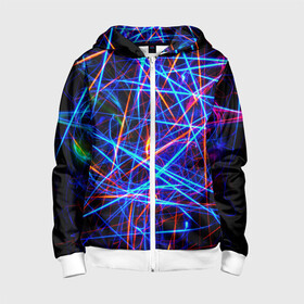 Детская толстовка 3D на молнии с принтом NEON LINES Glowing Lines Effect в городе Новоалтайск, 100% полиэстер |  манжеты и пояс оформлены широкой мягкой резинкой, двухслойный капюшон со шнурком для регулировки, спереди карманы и застежка-молния
 | Тематика изображения на принте: rave neon | живые линии | неновые лучи | неон | неоновая лампа | неоновая ночь | неоновые ленты | неоновые линии разных цветов | неоновый рейв | светящиеся линии | флекс неон | эффект неона
