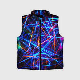Детский жилет утепленный 3D с принтом | NEON LINES | Glowing Lines Effect в городе Новоалтайск,  |  | rave neon | живые линии | неновые лучи | неон | неоновая лампа | неоновая ночь | неоновые ленты | неоновые линии разных цветов | неоновый рейв | светящиеся линии | флекс неон | эффект неона