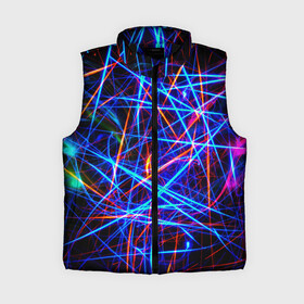 Женский жилет утепленный 3D с принтом | NEON LINES | Glowing Lines Effect в городе Новоалтайск,  |  | rave neon | живые линии | неновые лучи | неон | неоновая лампа | неоновая ночь | неоновые ленты | неоновые линии разных цветов | неоновый рейв | светящиеся линии | флекс неон | эффект неона