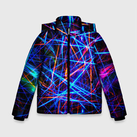 Зимняя куртка для мальчиков 3D с принтом NEON LINES Glowing Lines Effect в городе Новоалтайск, ткань верха — 100% полиэстер; подклад — 100% полиэстер, утеплитель — 100% полиэстер | длина ниже бедра, удлиненная спинка, воротник стойка и отстегивающийся капюшон. Есть боковые карманы с листочкой на кнопках, утяжки по низу изделия и внутренний карман на молнии. 

Предусмотрены светоотражающий принт на спинке, радужный светоотражающий элемент на пуллере молнии и на резинке для утяжки | Тематика изображения на принте: rave neon | живые линии | неновые лучи | неон | неоновая лампа | неоновая ночь | неоновые ленты | неоновые линии разных цветов | неоновый рейв | светящиеся линии | флекс неон | эффект неона