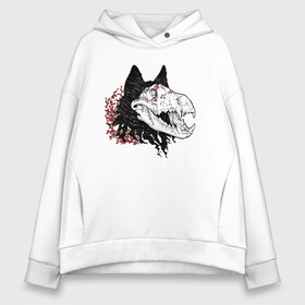 Женское худи Oversize хлопок с принтом Fashionable avant garde wolf в городе Новоалтайск, френч-терри — 70% хлопок, 30% полиэстер. Мягкий теплый начес внутри —100% хлопок | боковые карманы, эластичные манжеты и нижняя кромка, капюшон на магнитной кнопке | bones | fangs | fashion | flowers | hype | jaw | skull | teeth | vanguard | wolf | авангард | волк | зубы | клыки | мода | пасть | хайп | цветы | череп