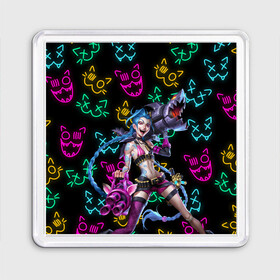 Магнит 55*55 с принтом JINX ARCANE NEON MEOW LOL в городе Новоалтайск, Пластик | Размер: 65*65 мм; Размер печати: 55*55 мм | Тематика изображения на принте: akali | arcane | fan | fan art | hero | jinx | kda | kda mas | league of legends | lol | meow | moba | neon | netflix | акали | аркейн | герой | джинкс | кда | лига легенд | лол | моба | неон | нетфликс | сериал