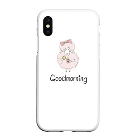 Чехол для iPhone XS Max матовый с принтом Может кофейку? в городе Новоалтайск, Силикон | Область печати: задняя сторона чехла, без боковых панелей | Тематика изображения на принте: для девочек | милота | няшность | овечка | овечки | овца | овцы