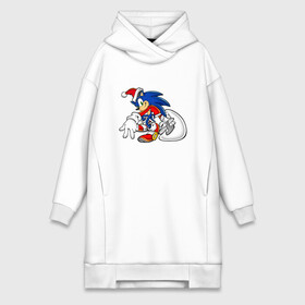 Платье-худи хлопок с принтом Santa Claus Sonic the Hedgehog в городе Новоалтайск,  |  | claus | santa | sonic | sonic team | sonic the hedgehog | ежик | мультик | мультяшный | новогодний | рождество | соник