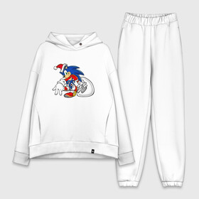 Женский костюм хлопок Oversize с принтом Santa Claus Sonic the Hedgehog в городе Новоалтайск,  |  | claus | santa | sonic | sonic team | sonic the hedgehog | ежик | мультик | мультяшный | новогодний | рождество | соник