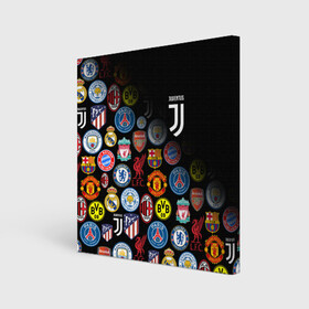Холст квадратный с принтом JUVENTUS LOGOBOMBING SPORT в городе Новоалтайск, 100% ПВХ |  | black white | cr7 | fc juventus | football | juve | juventus | ronaldo | sport | бык | роналдо | роналду | спорт | футбол | чёрно белый | ювентус