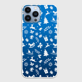 Чехол для iPhone 13 Pro Max с принтом СИНИЙ НОВОГОДНИЙ УЗОР 2022 в городе Новоалтайск,  |  | 2022 | beast | merry christmas | new year | red bow | santa hat | snow | tiger | winter | winter is coming | year of the tiger | год тигра | дед мороз | животные | звери | зверь | зима | зима 2022 | зима близко | новог | новогодни