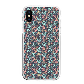Чехол для iPhone XS Max матовый с принтом Пацифика в городе Новоалтайск, Силикон | Область печати: задняя сторона чехла, без боковых панелей | Тематика изображения на принте: hippie | hipster | love | nirvana | pacific | pacifist | peace | rap | rastaman | subculture | битник | знак пацифики | любовь | мир | нирвана | пацифик | пацифист | психоделика | растаман | рэп | символ мира | субкультура | хип хоп | хиппарь