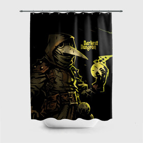 Штора 3D для ванной с принтом DARKEST DUNGEON PLAGUE DOCTOR в городе Новоалтайск, 100% полиэстер | плотность материала — 100 г/м2. Стандартный размер — 146 см х 180 см. По верхнему краю — пластиковые люверсы для креплений. В комплекте 10 пластиковых колец | darkest dungeon | dd | plague doctor | rpg | the butchers circus | the colour of madness | the crimson court | the shieldbreaker | игры | подземелье | темнейшее подземелье