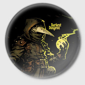 Значок с принтом DARKEST DUNGEON PLAGUE DOCTOR в городе Новоалтайск,  металл | круглая форма, металлическая застежка в виде булавки | darkest dungeon | dd | plague doctor | rpg | the butchers circus | the colour of madness | the crimson court | the shieldbreaker | игры | подземелье | темнейшее подземелье