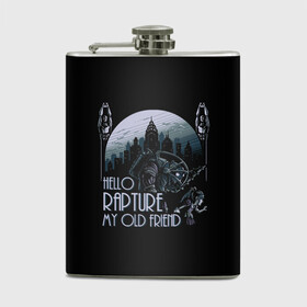 Фляга с принтом Добро пожаловать в Рапчер в городе Новоалтайск, металлический корпус | емкость 0,22 л, размер 125 х 94 мм. Виниловая наклейка запечатывается полностью | bioshock | bioshok | game | games | биошок | игра | игры