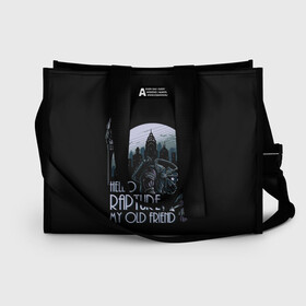 Сумка-шоппер 3D с принтом Добро пожаловать в Рапчер в городе Новоалтайск, 100% полиэстер | застегивается на металлическую кнопку; внутренний карман застегивается на молнию. Стенки укреплены специальным мягким материалом, чтобы защитить содержимое от несильных ударов
 | bioshock | bioshok | game | games | биошок | игра | игры