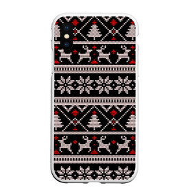 Чехол для iPhone XS Max матовый с принтом DEER SWEATER СВИТЕР С ОЛЕНЯМИ в городе Новоалтайск, Силикон | Область печати: задняя сторона чехла, без боковых панелей | 2022 | christmas | cold | deer | merry | new | snow | winter | year | буря | вязаный | год | елка | елки | ель | зима | лес | метель | мороз | новый | олени | олень | оленями | рождество | с | свитер | снег | снежинка | снежинки | холод