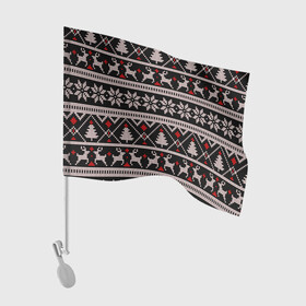 Флаг для автомобиля с принтом DEER SWEATER СВИТЕР С ОЛЕНЯМИ в городе Новоалтайск, 100% полиэстер | Размер: 30*21 см | 2022 | christmas | cold | deer | merry | new | snow | winter | year | буря | вязаный | год | елка | елки | ель | зима | лес | метель | мороз | новый | олени | олень | оленями | рождество | с | свитер | снег | снежинка | снежинки | холод