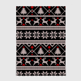 Постер с принтом DEER SWEATER СВИТЕР С ОЛЕНЯМИ в городе Новоалтайск, 100% бумага
 | бумага, плотность 150 мг. Матовая, но за счет высокого коэффициента гладкости имеет небольшой блеск и дает на свету блики, но в отличии от глянцевой бумаги не покрыта лаком | 2022 | christmas | cold | deer | merry | new | snow | winter | year | буря | вязаный | год | елка | елки | ель | зима | лес | метель | мороз | новый | олени | олень | оленями | рождество | с | свитер | снег | снежинка | снежинки | холод