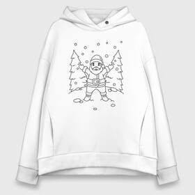 Женское худи Oversize хлопок с принтом Новогодняя Раскрась Сам в городе Новоалтайск, френч-терри — 70% хлопок, 30% полиэстер. Мягкий теплый начес внутри —100% хлопок | боковые карманы, эластичные манжеты и нижняя кромка, капюшон на магнитной кнопке | christmas | santa | дед мороз | елка | зима | новый год | раскраска | рождество | санта | снег | снежинка