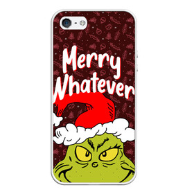 Чехол для iPhone 5/5S матовый с принтом ГРИНЧ | GRINCH | WHATEVER в городе Новоалтайск, Силикон | Область печати: задняя сторона чехла, без боковых панелей | 2020 | 2021 | 2022 | christmas | grinch | merry | santa | whatever | гринч | дед мороз | леденец | нг | новогодний | новый год | олени | рождество | санта клаус | свитер | узоры