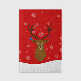 Обложка для паспорта матовая кожа с принтом Новогодний олень New Years Deer в городе Новоалтайск, натуральная матовая кожа | размер 19,3 х 13,7 см; прозрачные пластиковые крепления | Тематика изображения на принте: 2021 | 2022 | happy new year | happy new year 2022 | новый год | олень | снег | снежинки | снежный олень | сугроб