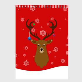 Скетчбук с принтом Новогодний олень New Years Deer в городе Новоалтайск, 100% бумага
 | 48 листов, плотность листов — 100 г/м2, плотность картонной обложки — 250 г/м2. Листы скреплены сверху удобной пружинной спиралью | 2021 | 2022 | happy new year | happy new year 2022 | новый год | олень | снег | снежинки | снежный олень | сугроб