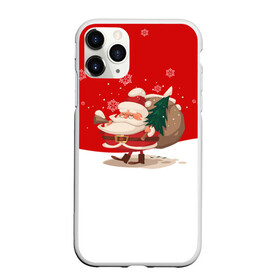 Чехол для iPhone 11 Pro Max матовый с принтом Новогодний санта New Years Santa в городе Новоалтайск, Силикон |  | 2021 | 2022 | happy new year | happy new year 2022 | santa | дед мороз | новый год | подарки | санта | снег | снегопад | снежинки | сугроб