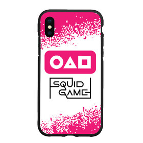 Чехол для iPhone XS Max матовый с принтом SQUID GAME | Краска в городе Новоалтайск, Силикон | Область печати: задняя сторона чехла, без боковых панелей | battle | game | netflix | royale | squid | битва | знак | игра | игра в кальмара | кальмара | королевская | краска | лого | логотип | нетфликс | сериал | сериалы | символ | символы | спрей