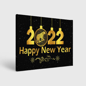 Холст прямоугольный с принтом Happy New Year 2022! в городе Новоалтайск, 100% ПВХ |  | 2022 | art | background | christmas | new year | patterns | snow | tiger | арт | новый год | рождество | символ года | снег | тигр | узоры | фон