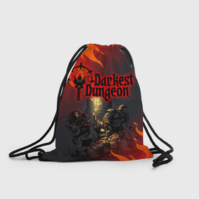 Рюкзак-мешок 3D с принтом DARKEST DUNGEON   ТЕМНЕЙШЕЕ ПОДЗЕМЕЛЬЕ в городе Новоалтайск, 100% полиэстер | плотность ткани — 200 г/м2, размер — 35 х 45 см; лямки — толстые шнурки, застежка на шнуровке, без карманов и подкладки | darkest dungeon | darkest dungeon 2 | ад | готика | игра | огонь | пламя | темнейшее подземелье | ужасы