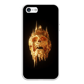Чехол для iPhone 5/5S матовый с принтом GOLDEN SKULL | ЗОЛОТОЙ ЧЕРЕП в городе Новоалтайск, Силикон | Область печати: задняя сторона чехла, без боковых панелей | art | bones | design | gold | skull | золото | череп
