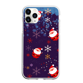 Чехол для iPhone 11 Pro матовый с принтом Дед Мороз в снежинках в городе Новоалтайск, Силикон |  | 2021 | happy new year 2022 | дед мороз | новый год | новый год 2022 | праздник | санта | снежинки