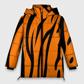 Женская зимняя куртка Oversize с принтом Текстура тигра/tiger в городе Новоалтайск, верх — 100% полиэстер; подкладка — 100% полиэстер; утеплитель — 100% полиэстер | длина ниже бедра, силуэт Оверсайз. Есть воротник-стойка, отстегивающийся капюшон и ветрозащитная планка. 

Боковые карманы с листочкой на кнопках и внутренний карман на молнии | tiger | кошка | оранжевый черный | символ 22 года | текстура | тигр
