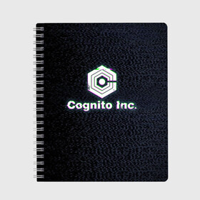 Тетрадь с принтом Экран Cognito Inc в городе Новоалтайск, 100% бумага | 48 листов, плотность листов — 60 г/м2, плотность картонной обложки — 250 г/м2. Листы скреплены сбоку удобной пружинной спиралью. Уголки страниц и обложки скругленные. Цвет линий — светло-серый
 | знак | лого | надпись | помехи | экран