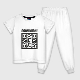 Детская пижама хлопок с принтом Scan Mich в городе Новоалтайск, 100% хлопок |  брюки и футболка прямого кроя, без карманов, на брюках мягкая резинка на поясе и по низу штанин
 | coronavirus | covid | covid19 | qr code | qr код | sputnik | вакцина | вакцинация | вирус | здоровье | изоляция | иммунитет | карантин | ковид | код | корона | коронавирус | маркировка | маска | матрица | п | пандемия