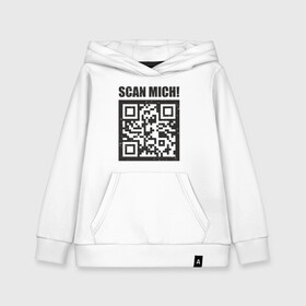 Детская толстовка хлопок с принтом Scan Mich в городе Новоалтайск, 100% хлопок | Круглый горловой вырез, эластичные манжеты, пояс, капюшен | coronavirus | covid | covid19 | qr code | qr код | sputnik | вакцина | вакцинация | вирус | здоровье | изоляция | иммунитет | карантин | ковид | код | корона | коронавирус | маркировка | маска | матрица | п | пандемия