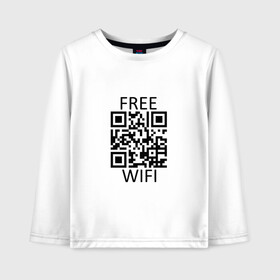 Детский лонгслив хлопок с принтом Бесплатный Wi Fi в городе Новоалтайск, 100% хлопок | круглый вырез горловины, полуприлегающий силуэт, длина до линии бедер | coronavirus | covid | covid19 | qr code | qr код | sputnik | вакцина | вакцинация | вирус | здоровье | изоляция | иммунитет | карантин | ковид | код | корона | коронавирус | маркировка | маска | матрица | п | пандемия