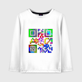 Детский лонгслив хлопок с принтом Color QR в городе Новоалтайск, 100% хлопок | круглый вырез горловины, полуприлегающий силуэт, длина до линии бедер | coronavirus | covid | covid19 | qr code | qr код | sputnik | вакцина | вакцинация | вирус | здоровье | изоляция | иммунитет | карантин | ковид | код | корона | коронавирус | маркировка | маска | матрица | п | пандемия