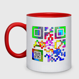 Кружка двухцветная с принтом Color QR в городе Новоалтайск, керамика | объем — 330 мл, диаметр — 80 мм. Цветная ручка и кайма сверху, в некоторых цветах — вся внутренняя часть | coronavirus | covid | covid19 | qr code | qr код | sputnik | вакцина | вакцинация | вирус | здоровье | изоляция | иммунитет | карантин | ковид | код | корона | коронавирус | маркировка | маска | матрица | п | пандемия